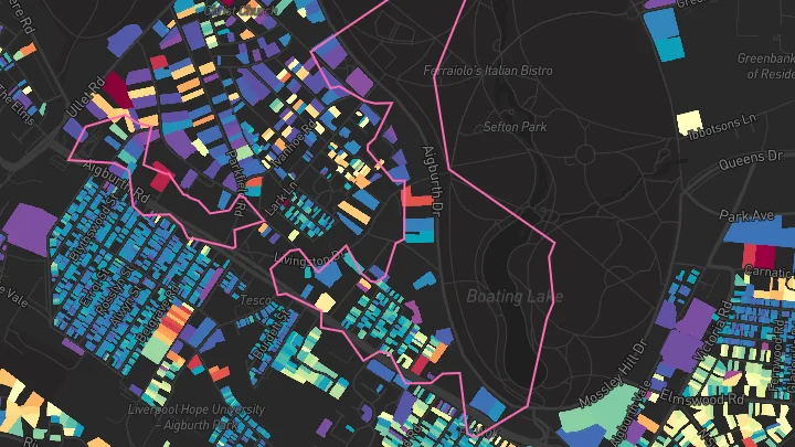 House price heatmap showing property values across Liverpool