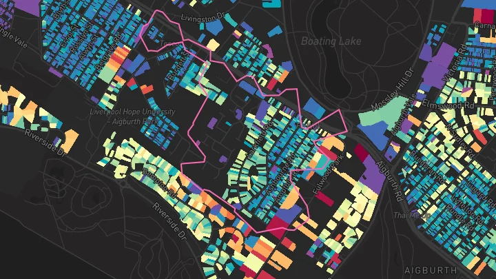 House price heatmap showing property values across Liverpool