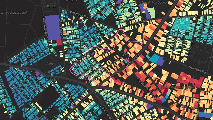 House price heatmap showing property values across Liverpool
