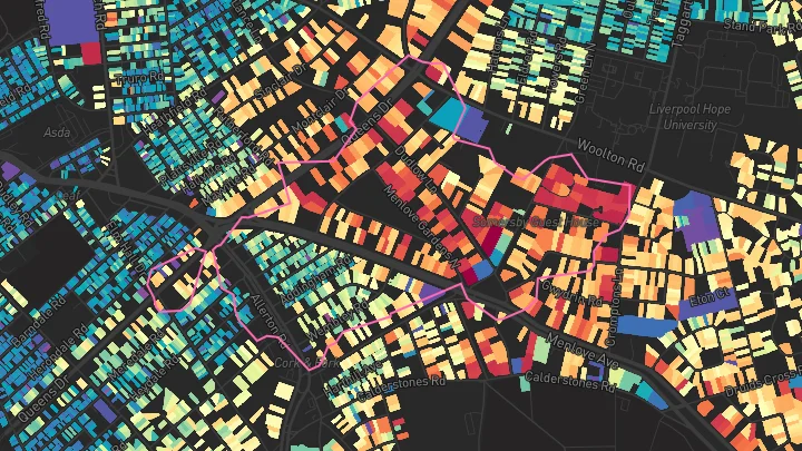 House price heatmap showing property values across Liverpool
