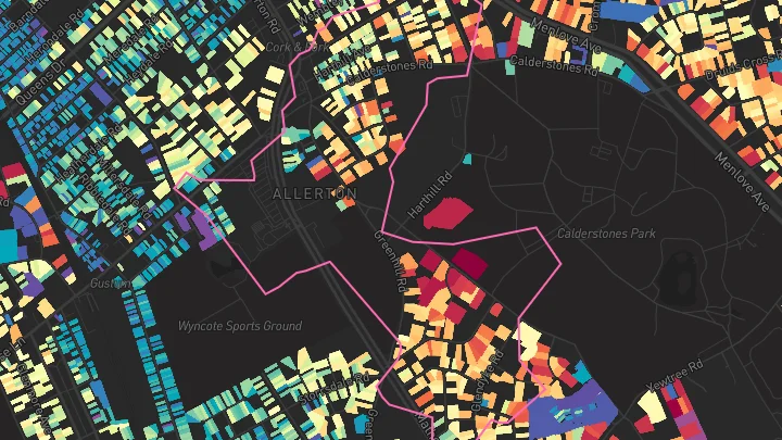 House price heatmap showing property values across Liverpool