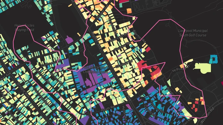 House price heatmap showing property values across Allerton