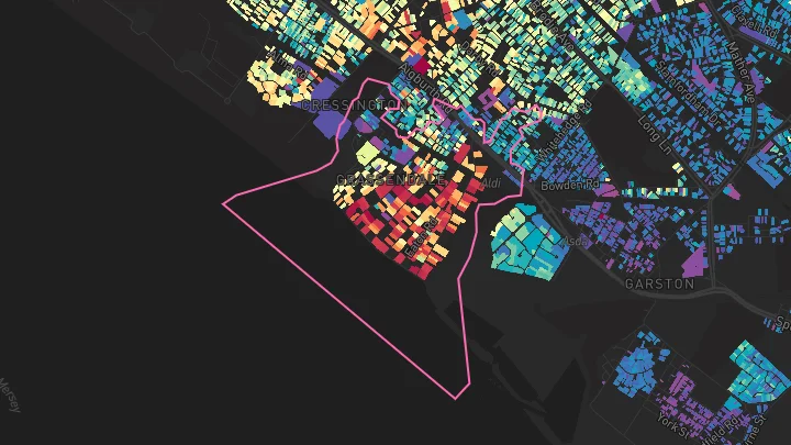 House price heatmap showing property values across Liverpool