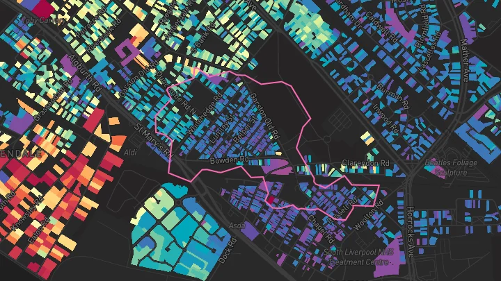 House price heatmap showing property values across Liverpool