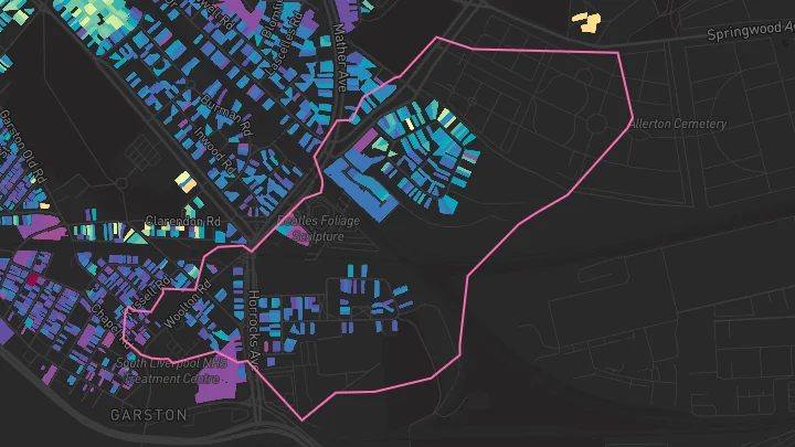 House price heatmap showing property values across Allerton