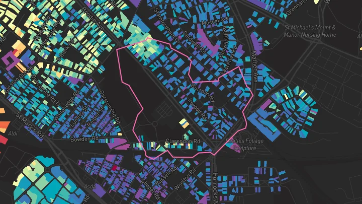 House price heatmap showing property values across Garston