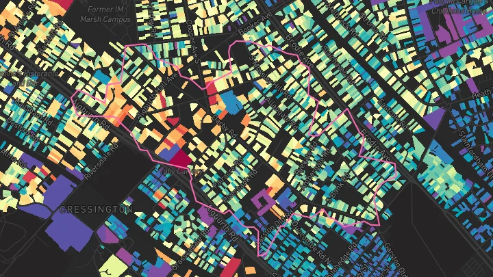 House price heatmap showing property values across Liverpool