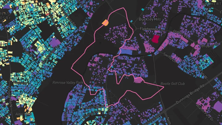 House price heatmap showing property values across Liverpool