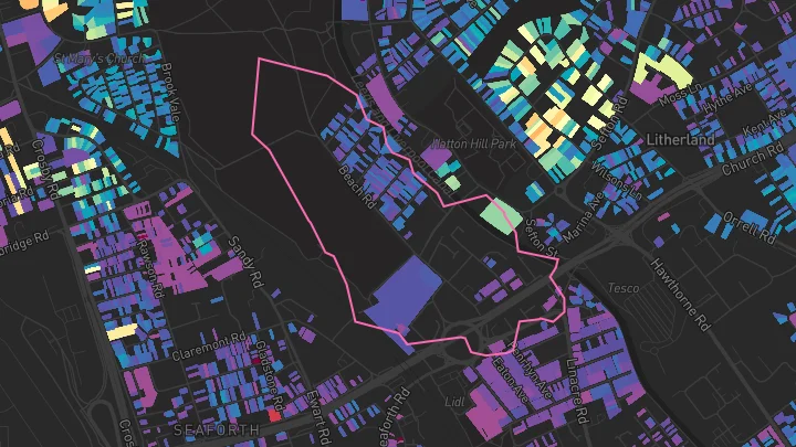 House price heatmap showing property values across Liverpool