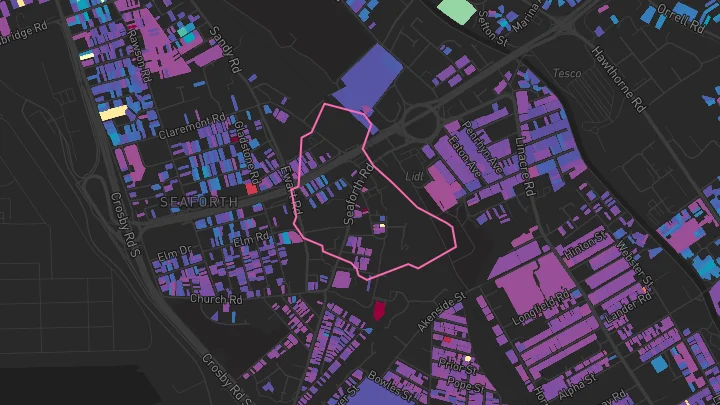 House price heatmap showing property values across Seaforth