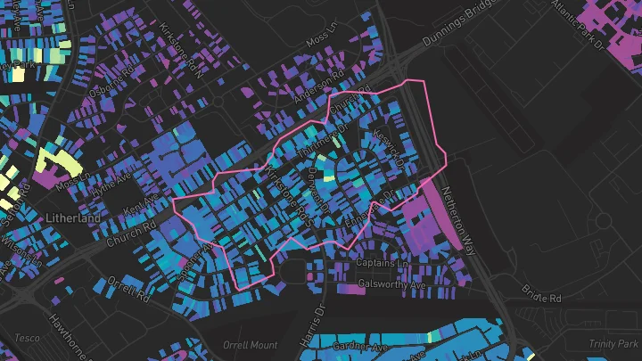 House price heatmap showing property values across Liverpool