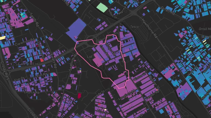 House price heatmap showing property values across Liverpool