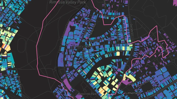 House price heatmap showing property values across Liverpool