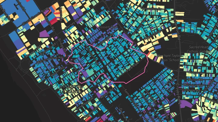 House price heatmap showing property values across Brighton Le Sands
