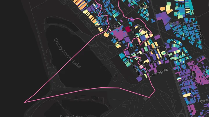 House price heatmap showing property values across Waterloo