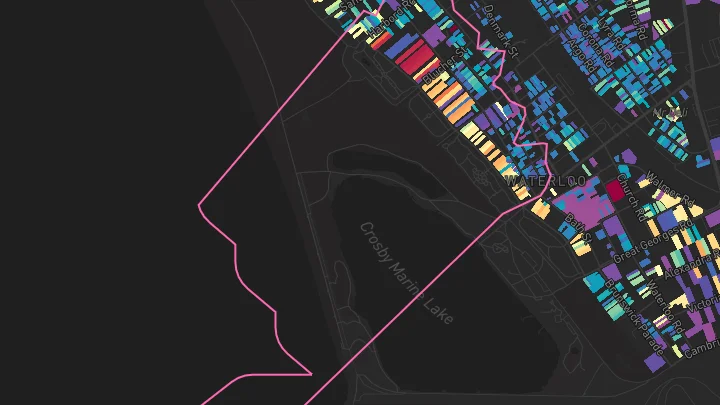 House price heatmap showing property values across Waterloo