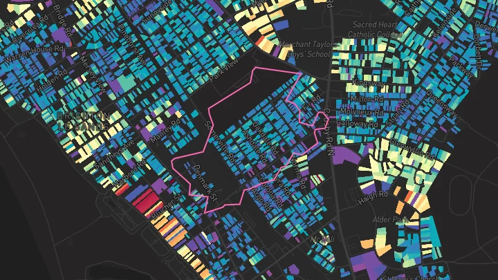House price heatmap showing property values across Waterloo