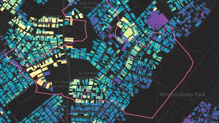 House price heatmap showing property values across Liverpool