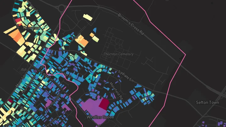 House price heatmap showing property values across Liverpool
