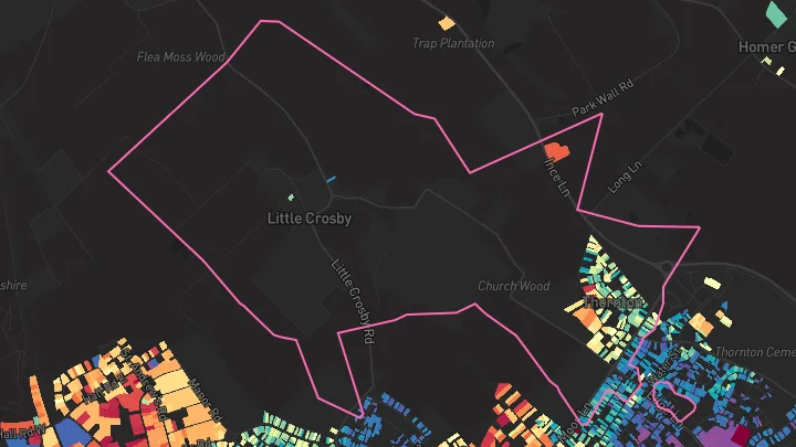 House price heatmap showing property values across Thornton