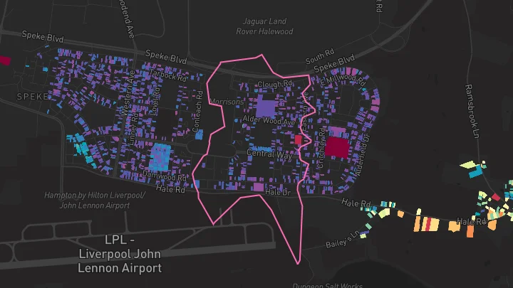 House price heatmap showing property values across Liverpool