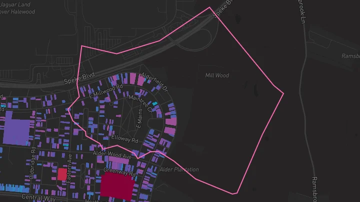 House price heatmap showing property values across Liverpool