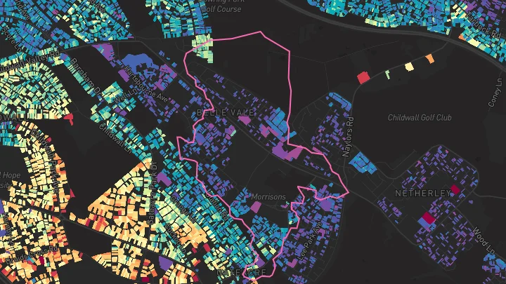 House price heatmap showing property values across Liverpool