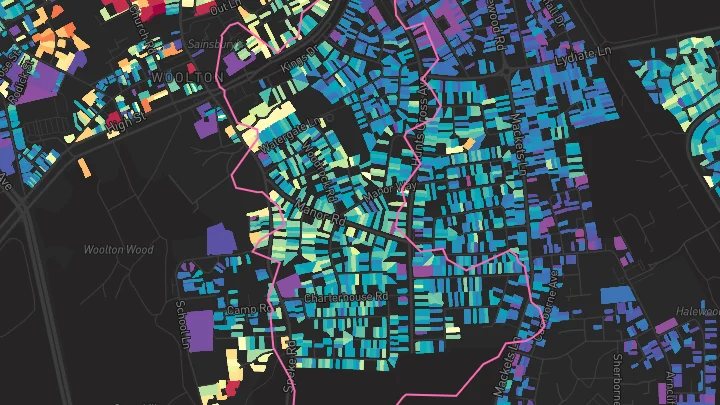 House price heatmap showing property values across Liverpool