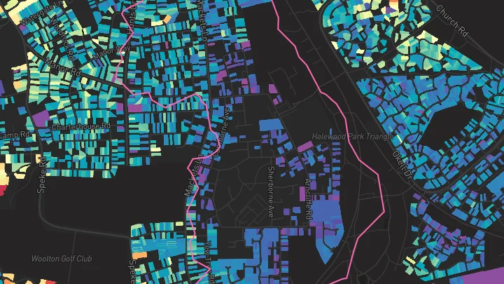 House price heatmap showing property values across Liverpool