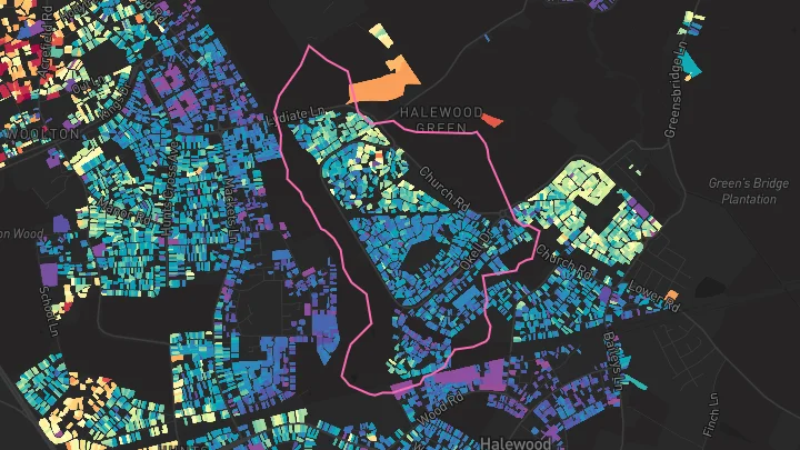 House price heatmap showing property values across Liverpool