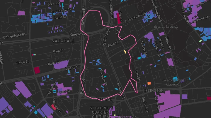 House price heatmap showing property values across Liverpool
