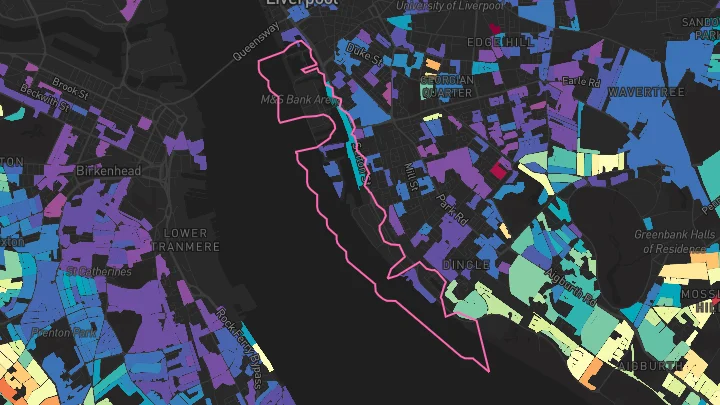 House price heatmap showing property values across Liverpool