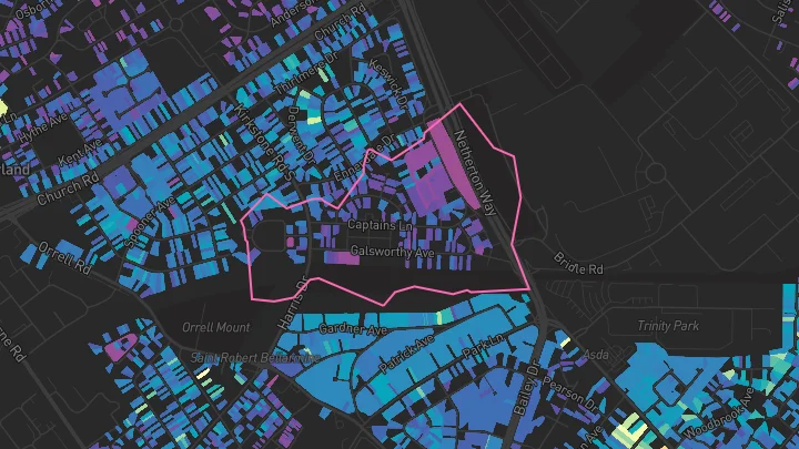 House price heatmap showing property values across Bootle