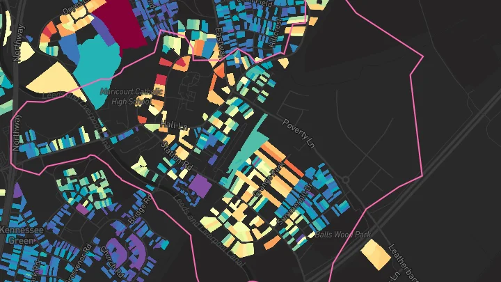 House price heatmap showing property values across Maghull