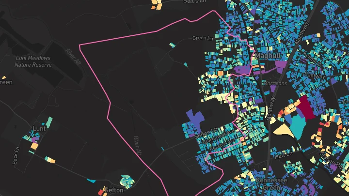 House price heatmap showing property values across Liverpool