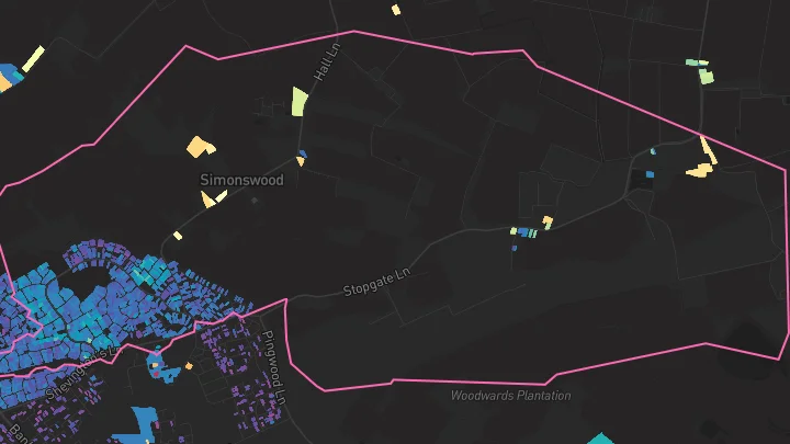 House price heatmap showing property values across Kirkby