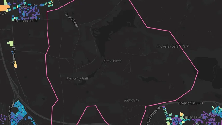House price heatmap showing property values across Knowsley