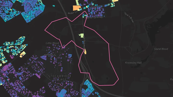 House price heatmap showing property values across Knowsley