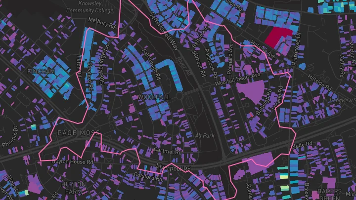 House price heatmap showing property values across Liverpool