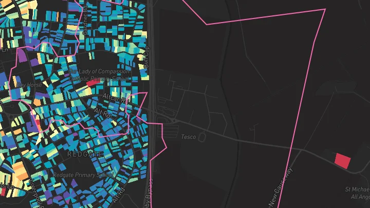 House price heatmap showing property values across Formby