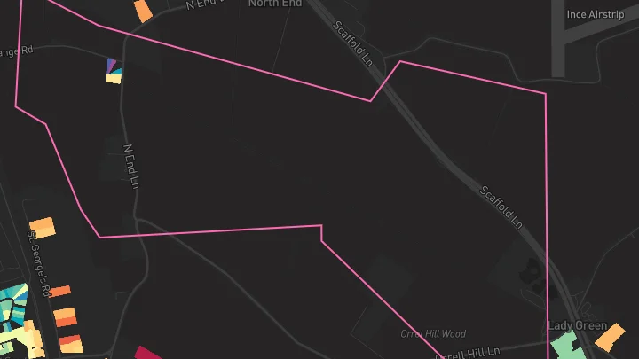 House price heatmap showing property values across Hightown