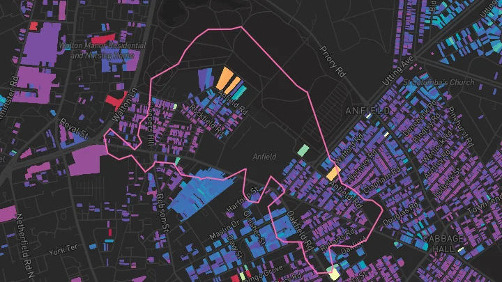 House price heatmap showing property values across Liverpool