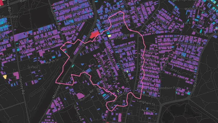 House price heatmap showing property values across Liverpool