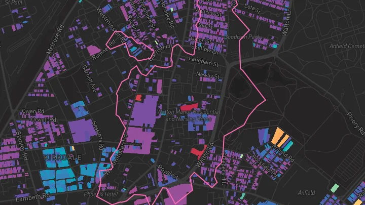 House price heatmap showing property values across Liverpool