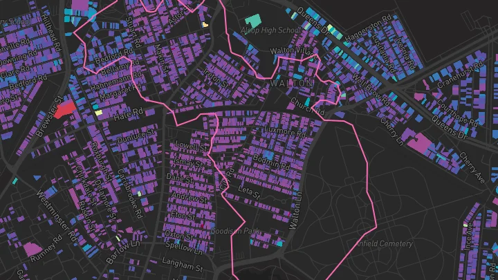 House price heatmap showing property values across Liverpool