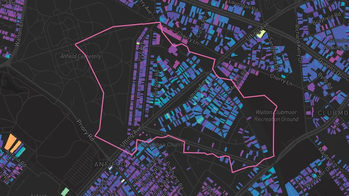 House price heatmap showing property values across Anfield