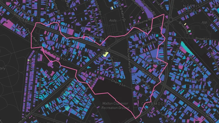 House price heatmap showing property values across Liverpool