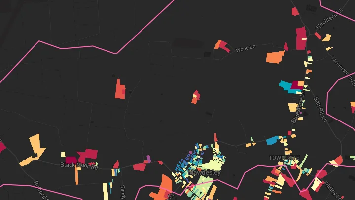 House price heatmap showing property values across Mawdesley