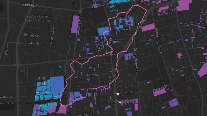 House price heatmap showing property values across Liverpool