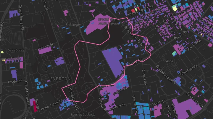 House price heatmap showing property values across Liverpool